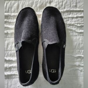 UGG Black Suede Loafers Slip-On Comfort
